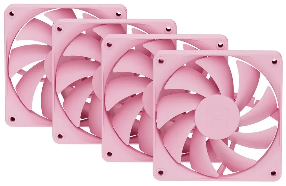HYTE ventilátor 120mm PWM / barva Strawberry Milk / 1500rpm / 72CFM / ABS / 4-pin / sada 4x ventilátor