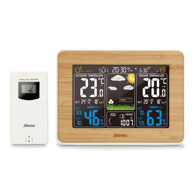 Nedis Alecto WS-1560 - Meteorologická stanice s bezdrátovým senzorem Bamboo
