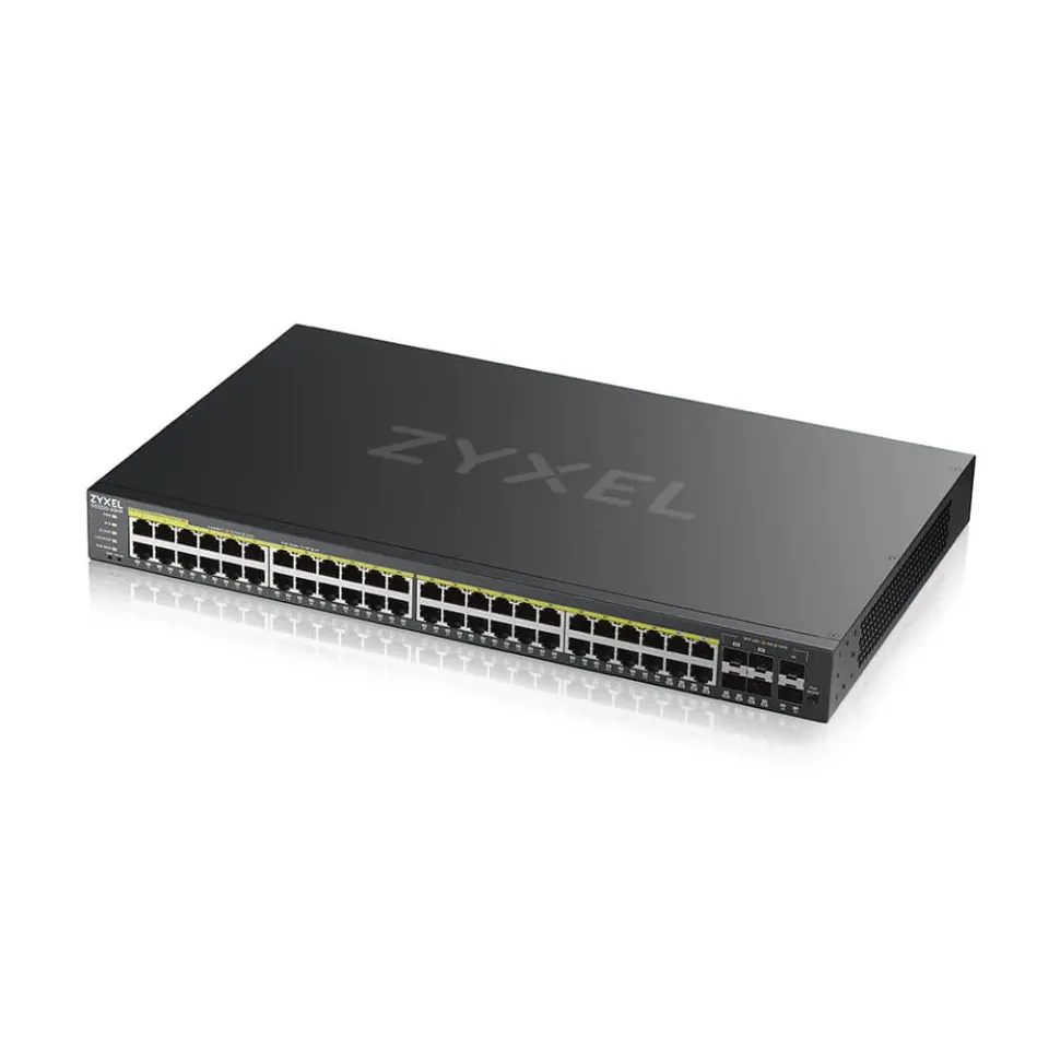 Zyxel GS2220-50HP 50-port L2 Managed Gigabit PoE Switch, 44x gigabit RJ45, 4x gigabit RJ45/SFP, 2x SFP, PoE 375W