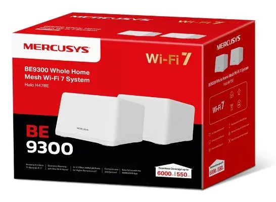 Mercusys Halo H47BE(2-pack) - BE9300 Systém Mesh Wi-Fi 7 pro celou domácnost