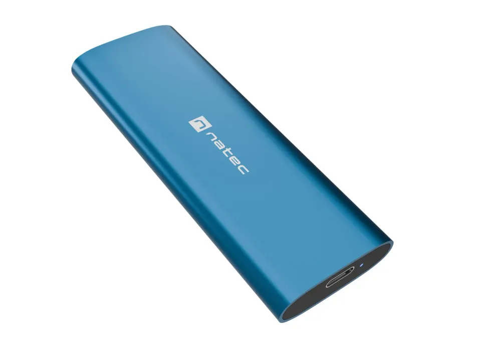 Externí box pro SSD Natec RHINO M.2 NVME LITE USB-C 3.2 GEN 2, hliníkové tělo, HORIZON BLUE