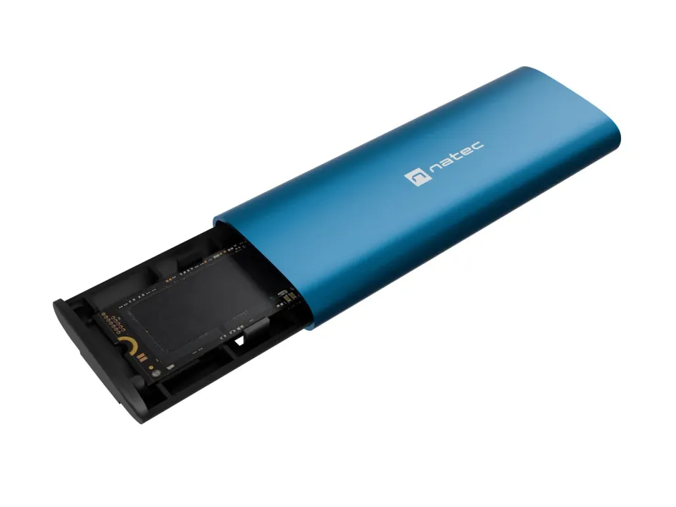 Externí box pro SSD Natec RHINO M.2 NVME LITE USB-C 3.2 GEN 2, hliníkové tělo, HORIZON BLUE