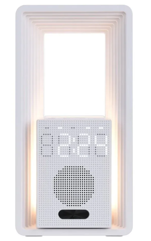 IMMAX LED budík CALM/ relaxační zvuky/ 18W/ vstup 12V/1,5A/ výstup 10W (5V/2A)/ 3000K/ USB/ bílý