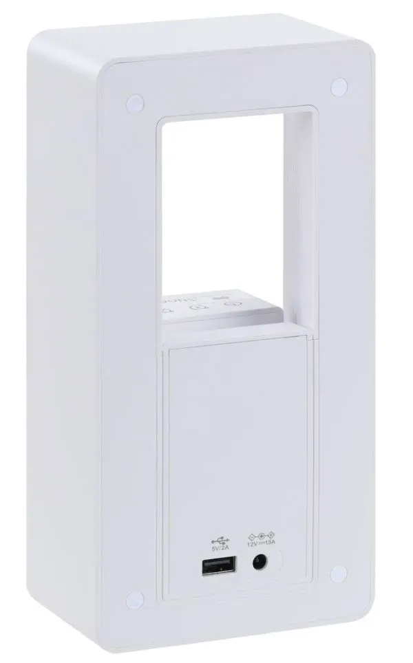 IMMAX LED budík CALM/ relaxační zvuky/ 18W/ vstup 12V/1,5A/ výstup 10W (5V/2A)/ 3000K/ USB/ bílý
