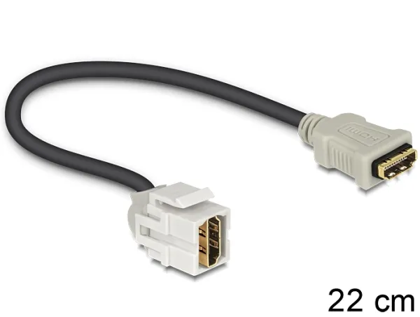Delock Keystone modul HDMI samice > HDMI samice 250° s kabelem