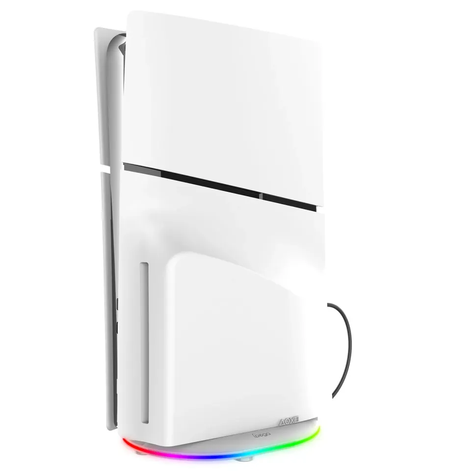 iPega P5S035SA Vertikální Stojan (2xUSB-A) s RGB pro PS5 Slim/PS5 Pro White