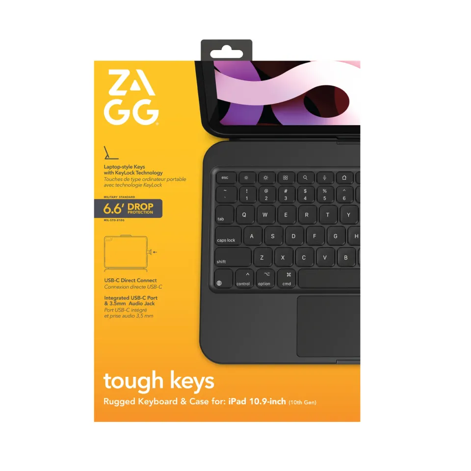 Keyboard Tough Keys Apple iPad 10th Gen Black UK