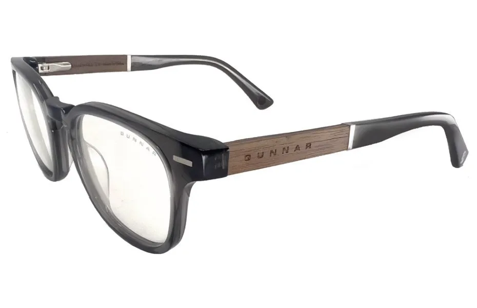 GUNNAR kancelářske/herní brýle TIOGA GRAY CRYSTAL/WALNUT čirá skla-PRO MINERAL BLF 35 GUNNAR focus