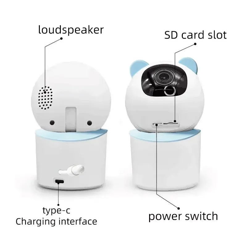 IMMAX NEO LITE SMART Security vnitřní kamera BABY, 355° 50°, P/T, Wi-Fi, 4MP, modrá, TUYA