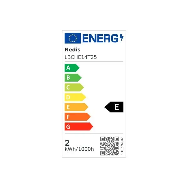 Nedis LBCHE14T25 - Žárovka Odsavače Par | LED | E14 | 2 W | T25