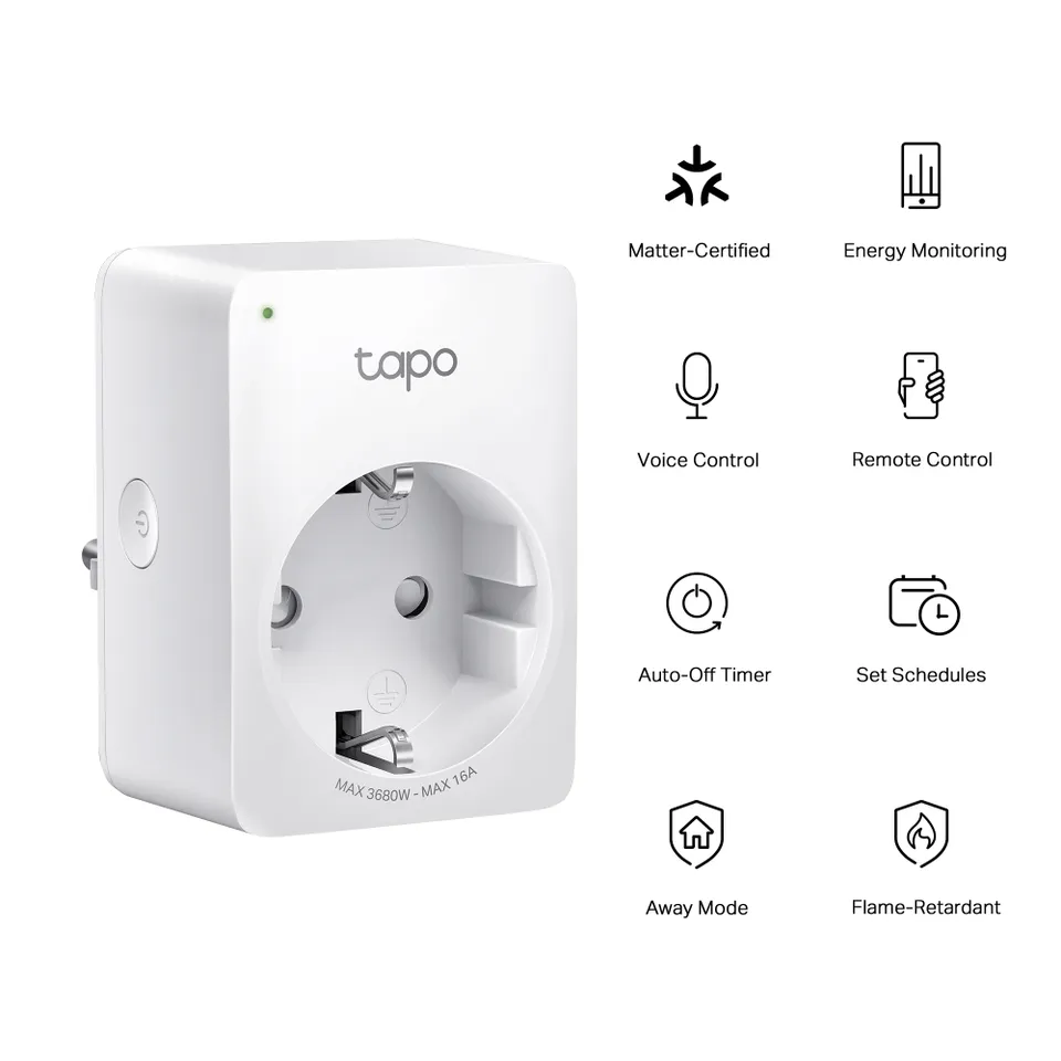 TP-LINK Tapo P110M - Mini chytrá Wi-Fi zásuvka s měřením spotřeby energie, MATTE