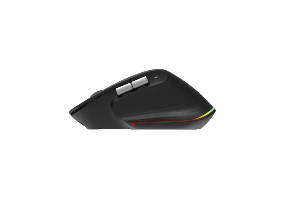 ACER bezdrátová myš Easy Fit Mouse,ergonomická,4000dpi,6 tlačítek,RGB,10m dosah,USB-C,BT,Black