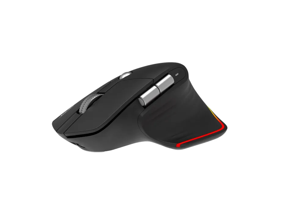 ACER bezdrátová myš Easy Fit Mouse,ergonomická,4000dpi,6 tlačítek,RGB,10m dosah,USB-C,BT,Black