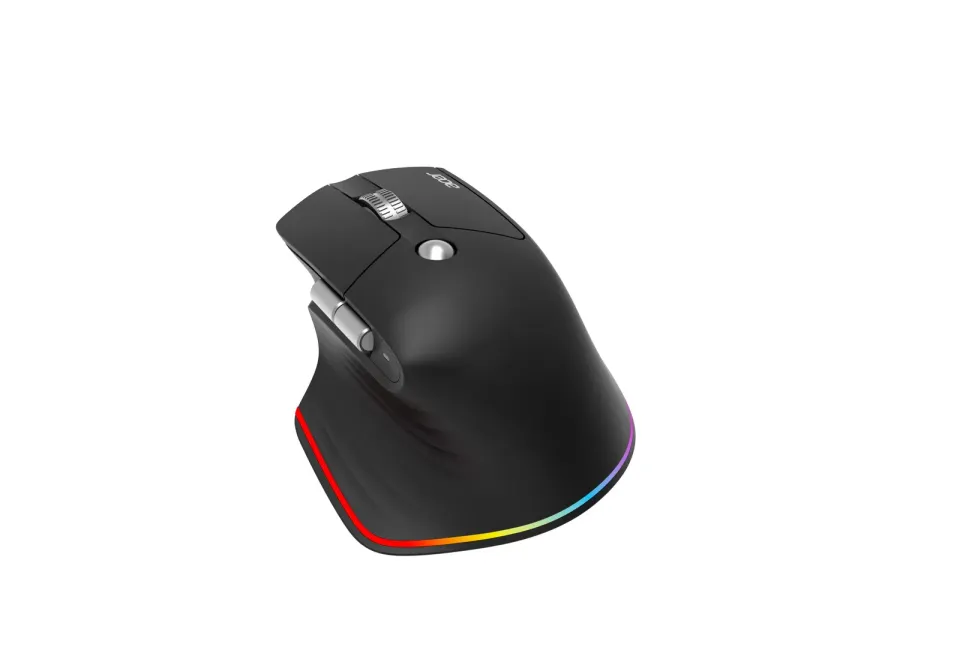 ACER bezdrátová myš Easy Fit Mouse,ergonomická,4000dpi,6 tlačítek,RGB,10m dosah,USB-C,BT,Black