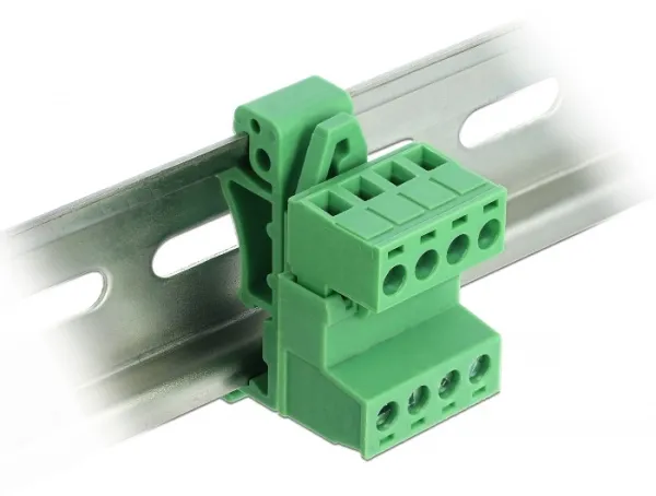 Delock Svorkovnicová sada pro lištu DIN Rail se 4 piny s rozestupem 5,08 mm, pra