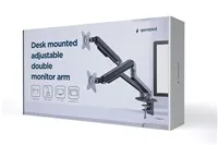 GEMBIRD Držák 2 monitorů na stůl MA-DA2-05, naklápěcí, až do 32” a 9kg, vesmírně šedý