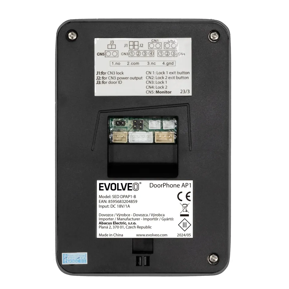 EVOLVEO DoorPhone AP1-2 drátový videotelefon s aplikací černý
