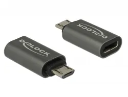 Delock Adaptér USB 2.0 Micro-B samec na USB Type-C 2.0 samice antracit