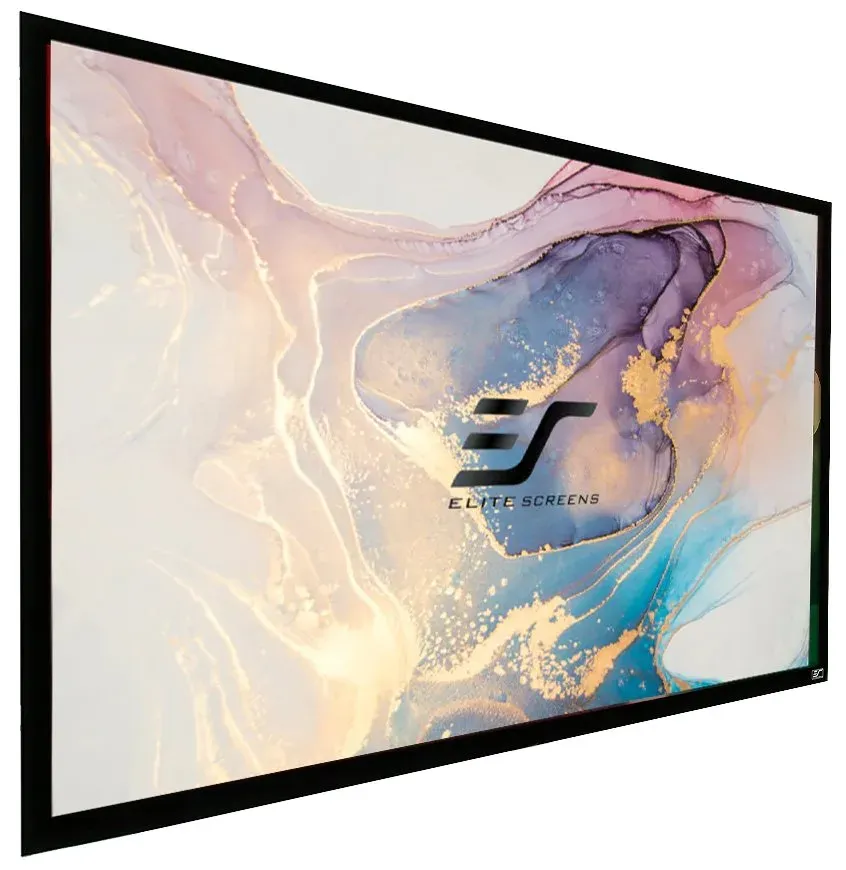 ELITE SCREENS plátno v pevném rámu 100" (254cm)/ 16:9/ 124,5×221,4cm/ gain 1.1/ rám černý 6cm