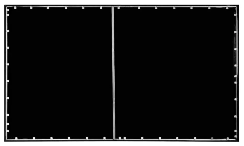 ELITE SCREENS plátno v pevném rámu 100" (254cm)/ 16:9/ 124,5×221,4cm/ gain 1.1/ rám černý 6cm