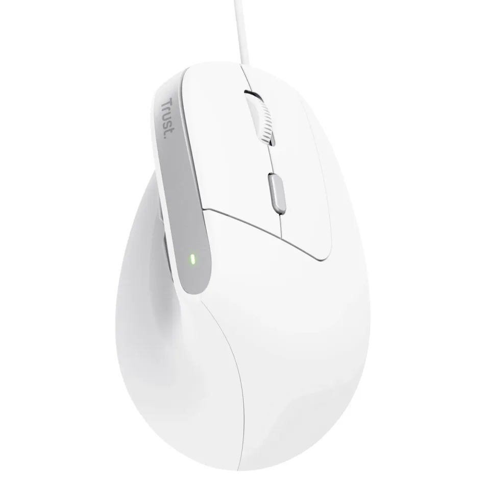 TRUST myš Bayo II Ergonomická vertikální myš, USB, bílá