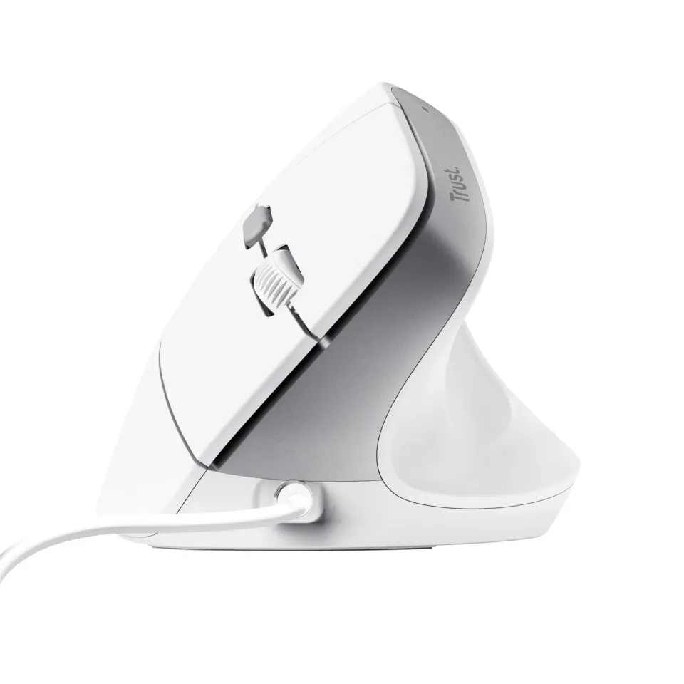 TRUST myš Bayo II Ergonomická vertikální myš, USB, bílá