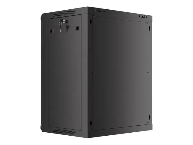 Nástěnný rack 19'' 15U 600X450mm černý flat pack