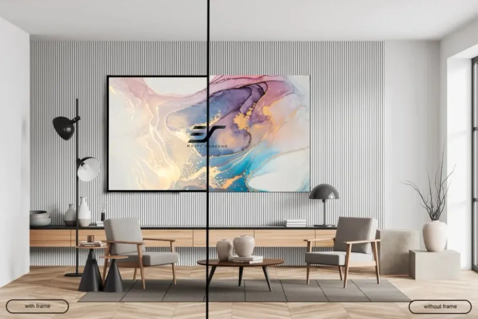 ELITE SCREENS plátno v pevném rámu 110" (279,4cm)/ 16:9/ 137×243,6cm/ gain 1.2/ CineGrey 3D/ bezrámové