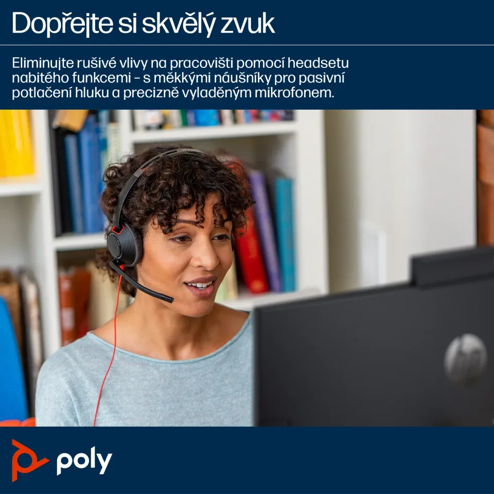 Poly Blackwire 5210 náhlavní souprava, 3.5 mm jack + USB-C/A adaptér, mono