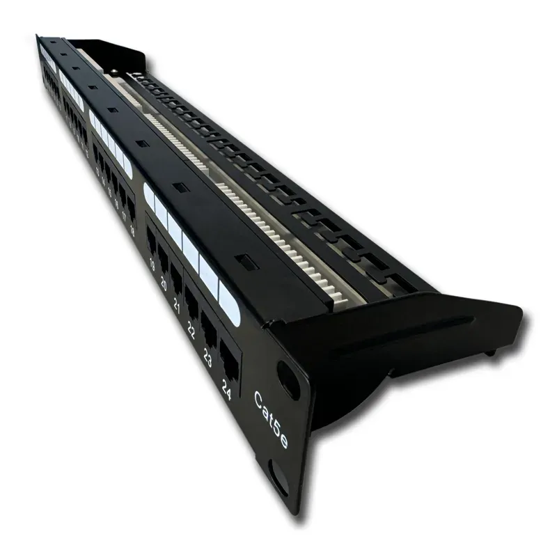 DATACOM Patch panel 19" UTP 24 port CAT5E DUAL 1U BK (4x6p) vyvazovací lišta
