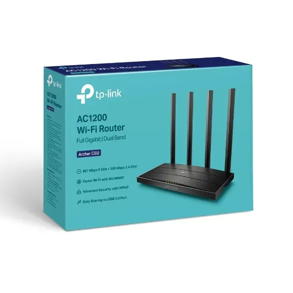 TP-LINK Archer C6U AC1200 Bezdrátový gigabitový router MU-MIMO USB