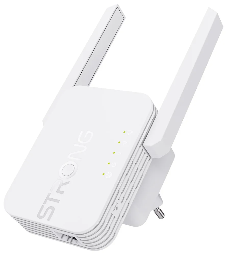 STRONG univerzální opakovač 300S/ Wi-Fi standard 802.11b/g/n/ 300 Mbit/s/ 2,4GHz/ 1x LAN/ bílý