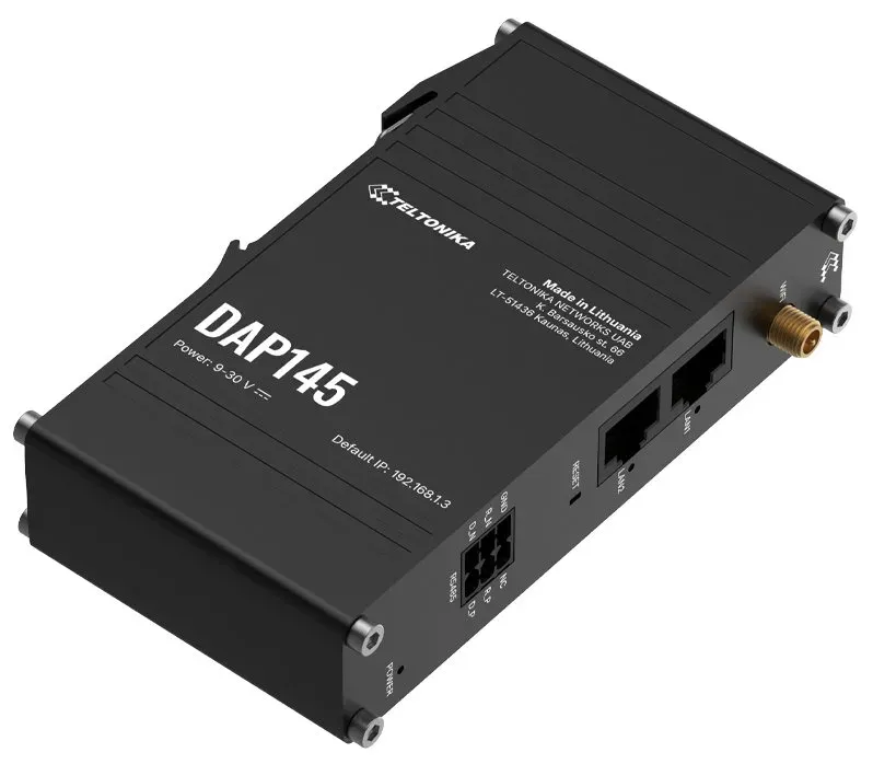 Teltonika DAP145 průmyslový bezdrátový Access point, WiFi 4, Mesh (802.11s), serial RS485, 2x LAN 10/100Mbps