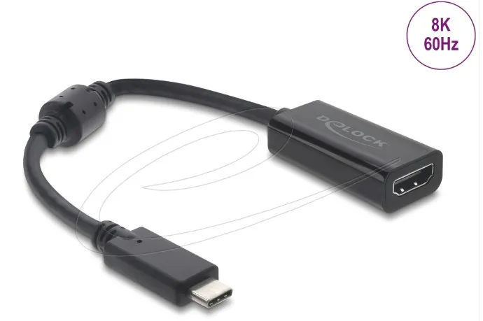 Delock Adaptér z rozhraní USB Type-C na HDMI (režim DP Alt) 8K 60 Hz s HDR a HDC