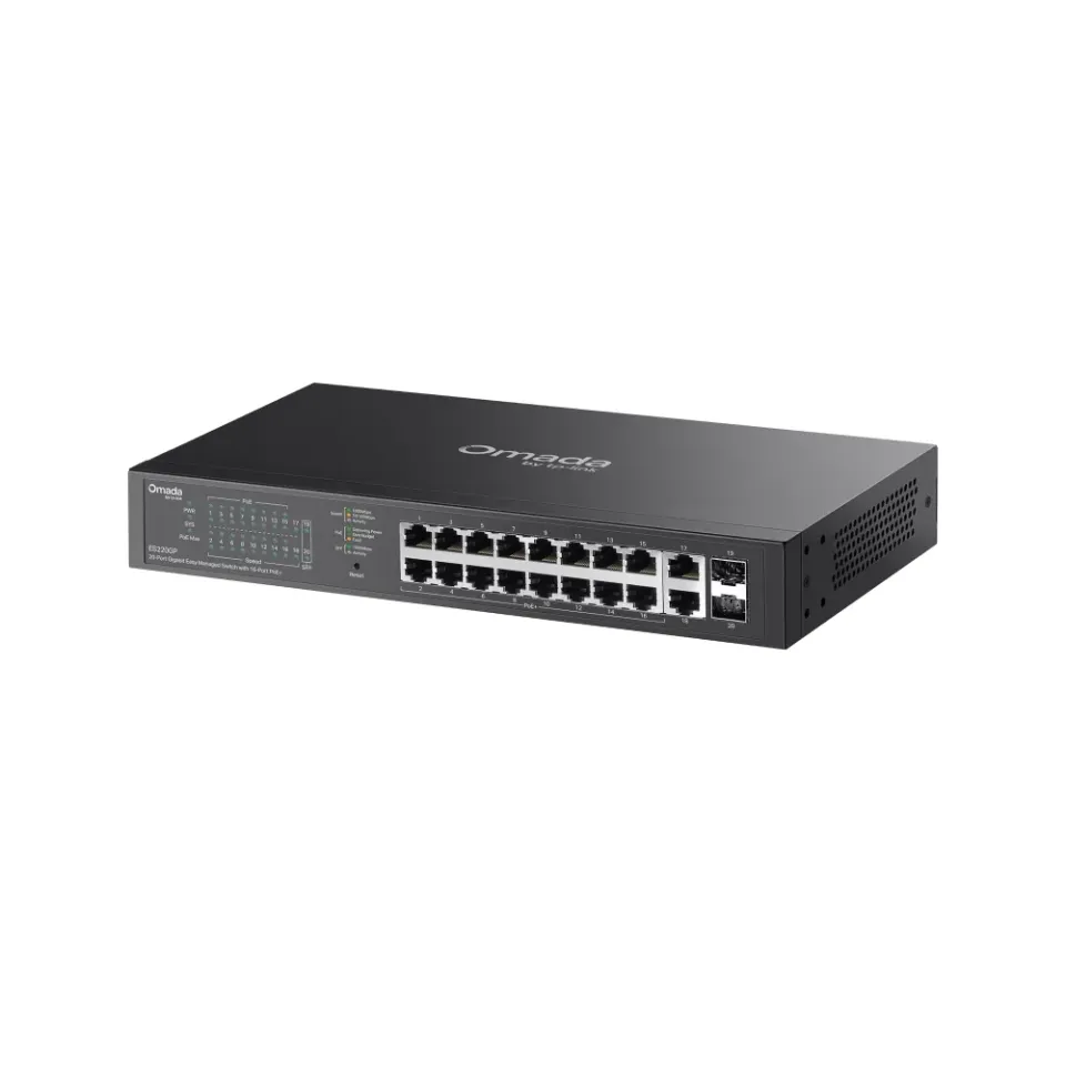 TP-LINK ES220GP Omada 20-Port Gigabit Easy Managed Switch s 16-Porty PoE+