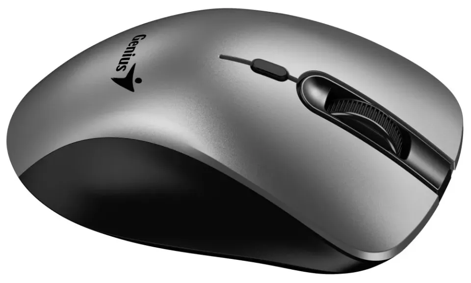 GENIUS Ergo 8100S AI Silver Grey/ 1600 dpi/ bezdrátová/ Copilot/ 6tlačítek/ tichá/ střibrnošedá