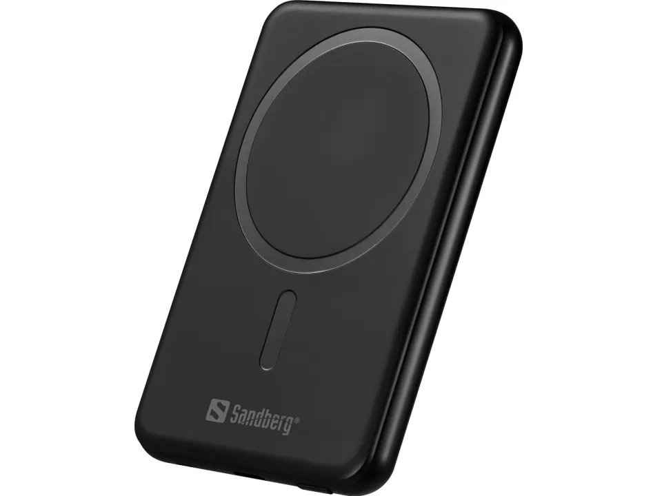 Sandberg SemiSolidState Magnet Powerbank 5000 mAh PD20W, magnetická powerbanka, černá