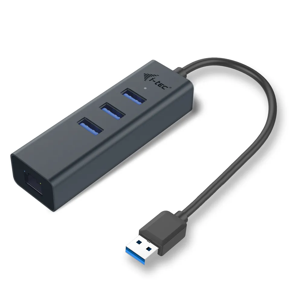 i-Tec USB3.0 HUB 3port Metal + Gigabit Ethernet adaptér, 1x USB na RJ-45