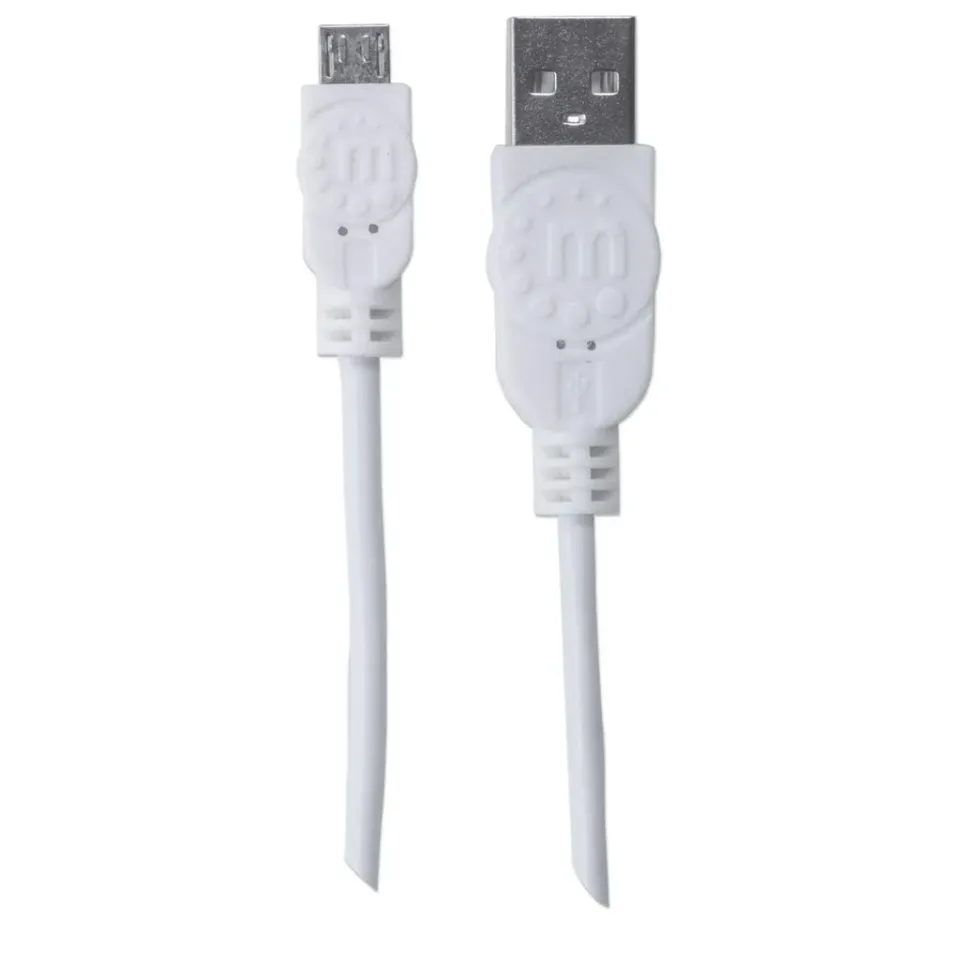 MANHATTAN Kabel propojovací USB 2.0 A Male / Micro-B Male, 1.8m, bílý