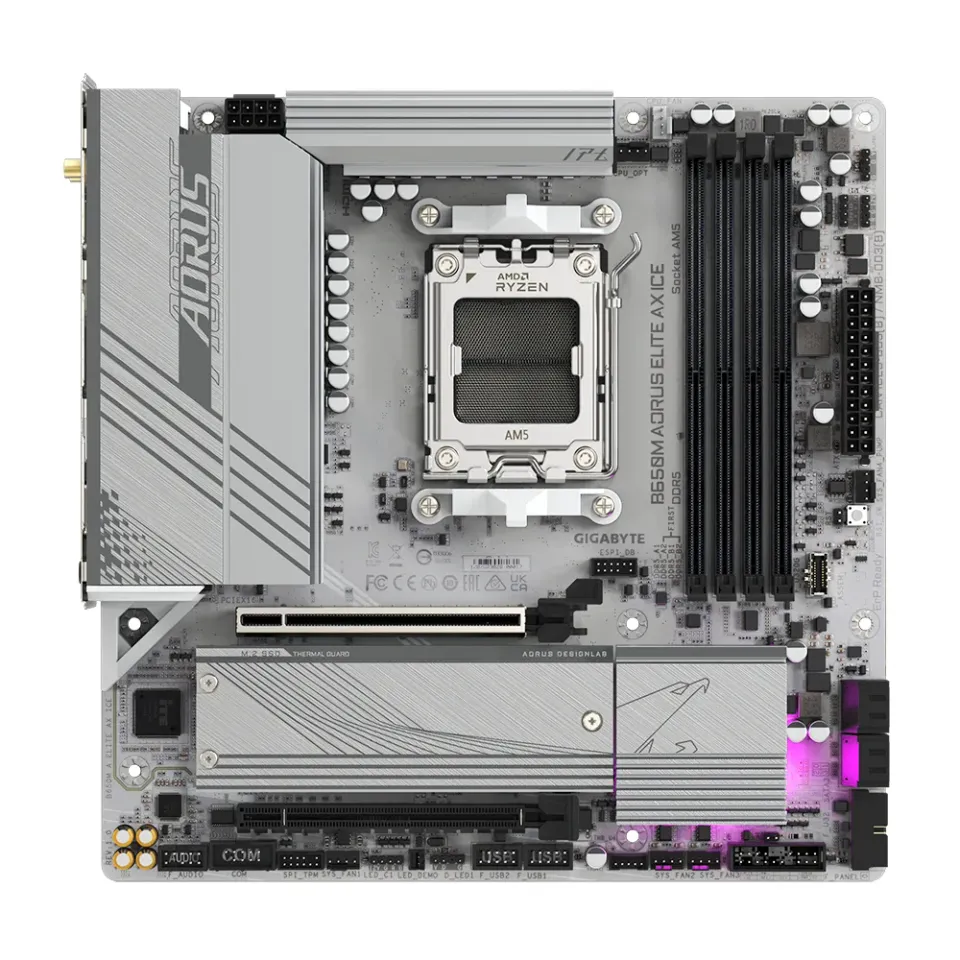 GIGABYTE MB Sc AM5 B650M AORUS ELITE AX ICE, AMD B650, 4xDDR5, 1xDP, 1xHDMI, WI-