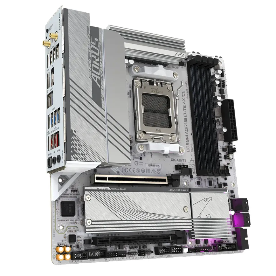 GIGABYTE MB Sc AM5 B650M AORUS ELITE AX ICE, AMD B650, 4xDDR5, 1xDP, 1xHDMI, WI-