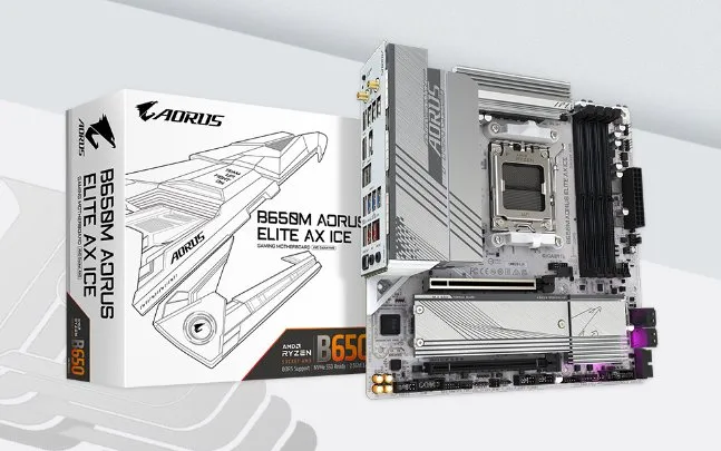 GIGABYTE MB Sc AM5 B650M AORUS ELITE AX ICE, AMD B650, 4xDDR5, 1xDP, 1xHDMI, WI-