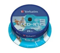 VERBATIM CD-R(25-Pack)Spindle/Printable/52x/700MB/DLP