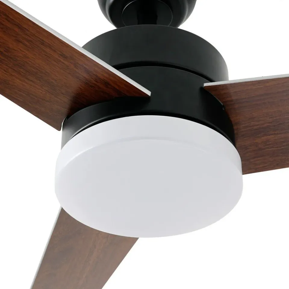 IMMAX NEO LITE VARIABLE SMART LED stropní svítidlo s ventilátorem 24W, Wi-Fi, TUYA, černo-hnědo-stříbrné