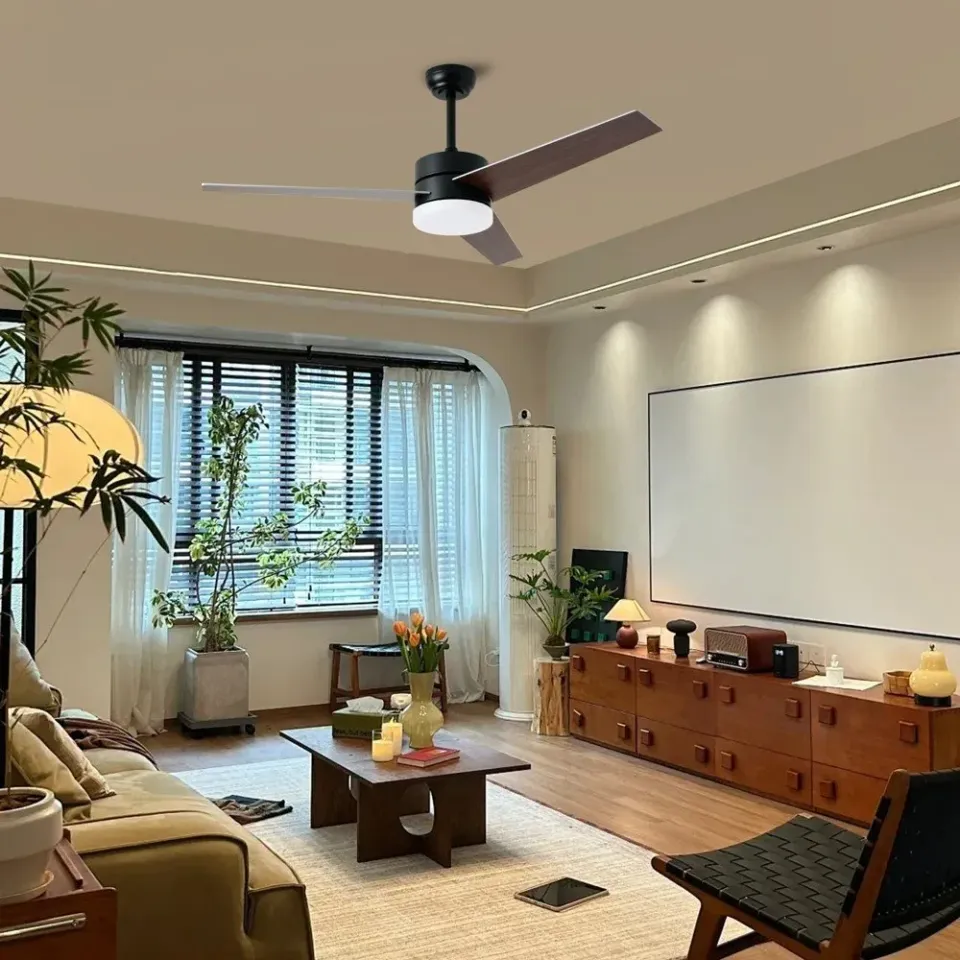 IMMAX NEO LITE VARIABLE SMART LED stropní svítidlo s ventilátorem 24W, Wi-Fi, TUYA, černo-hnědo-stříbrné