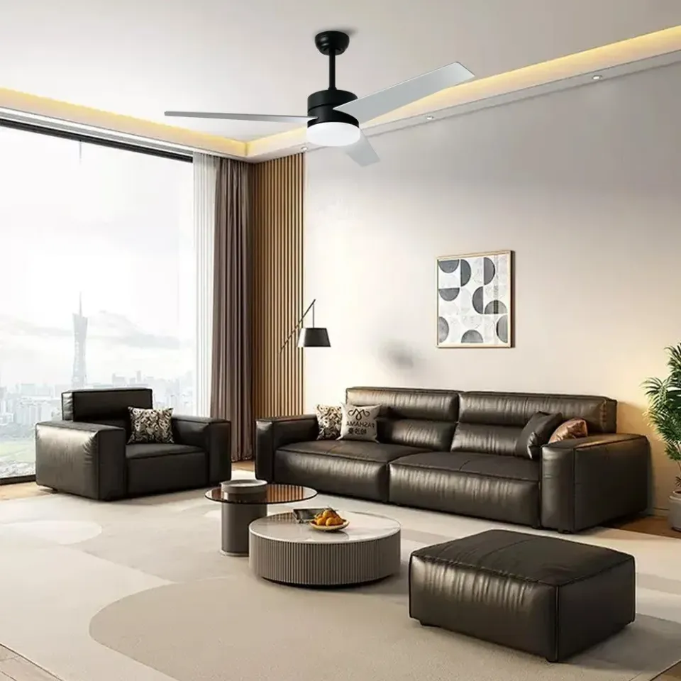 IMMAX NEO LITE VARIABLE SMART LED stropní svítidlo s ventilátorem 24W, Wi-Fi, TUYA, černo-hnědo-stříbrné
