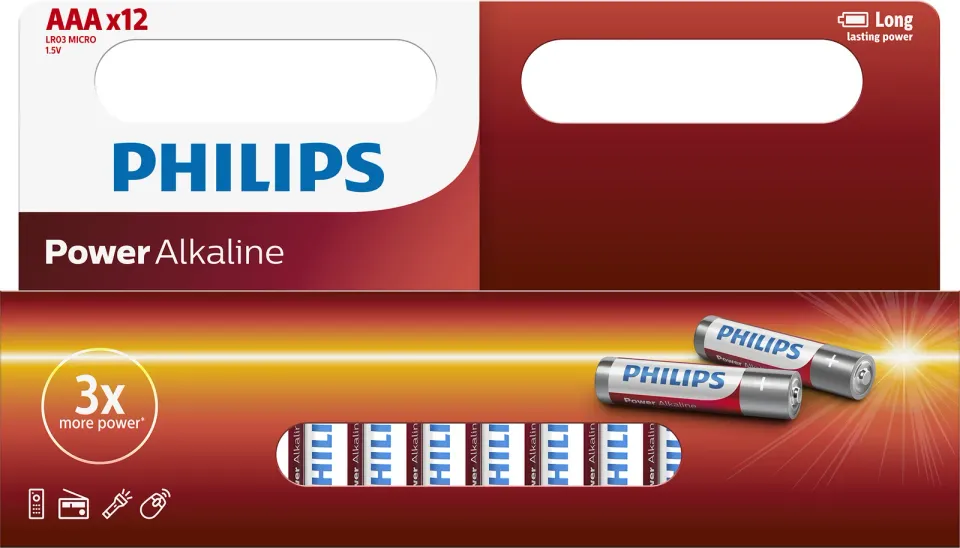 Philips baterie AAA Power Alkaline - 12ks