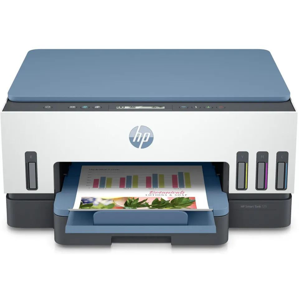 HP Ink Smart Tank 725 A4 USB+WiFi multifunkce Print/Scan/Copy color 15/9 stran/min, duplex, tankový systém