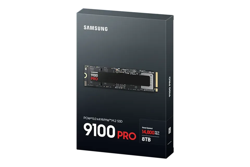 SAMSUNG 9100 PRO 8TB PCIe 5.0 NVMe SSD M.2 PCIe 5.0 x4 NVMe 2.0 (čtení max. 14800MB/s, zápis max. 13400MB/s)