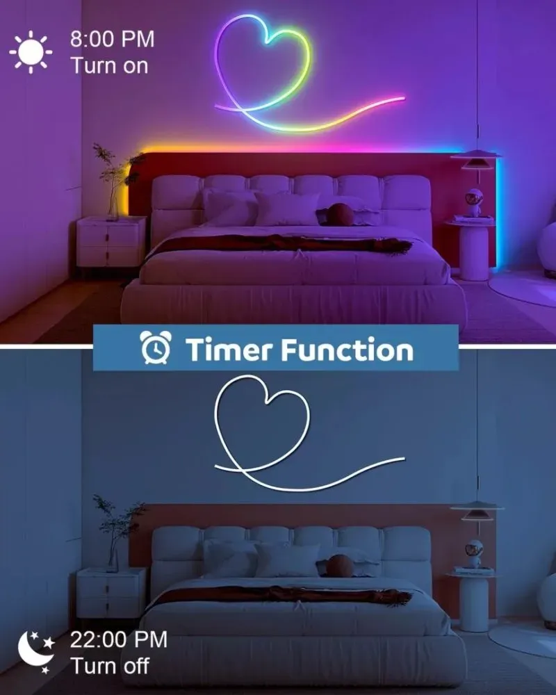 IMMAX NEO LITE SMART LED pásek NEON RGBIC, 24W, Wi-Fi, BT, 5m, IR dálk.ovladač, Beacon, TUYA